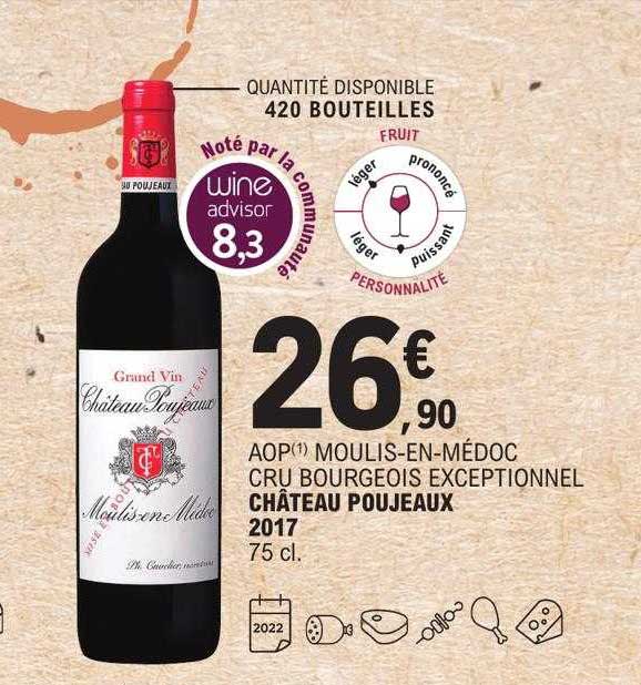 aop moulis-en-médoc cru bourgeois exceptionnel château poujeaux 2017