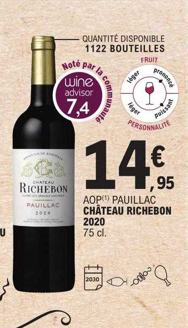 Aop Pauillac Château Richebon 2020