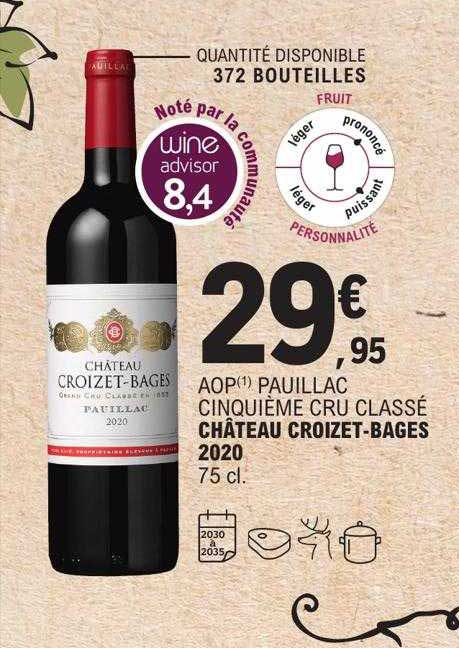 aop pauillac cinquième cru classé château croizet-bages 2020
