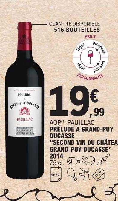 aop pauillac prélude à grand-puy ducasse "second vin du château grand-puy ducasse"