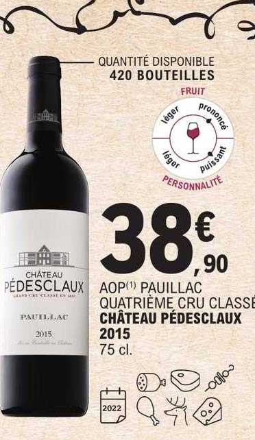 aop pauillac quatrième cru classé château pédesclaux 2015