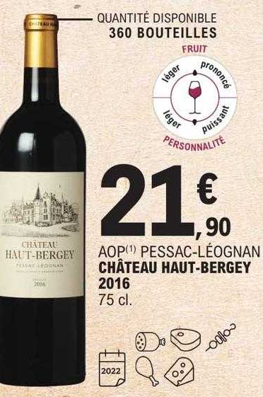 aop pessac-léognan château haut-bergey 2016