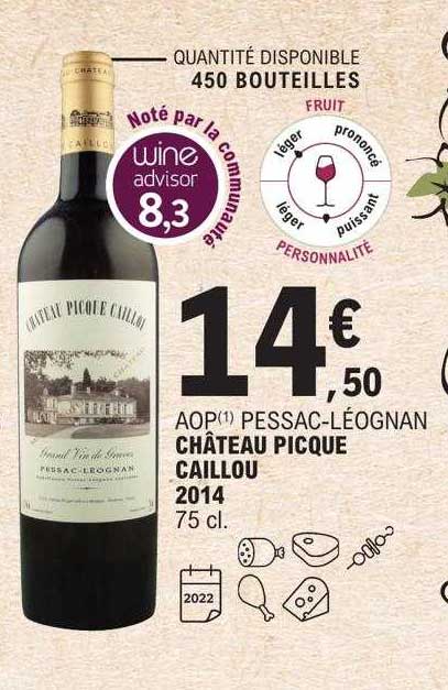 aop pessac-léognan château picque caillou 2014