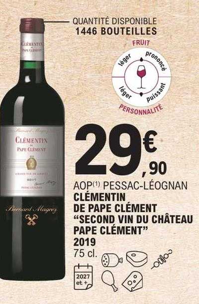 aop pessac-léognan clémentin de pape clément "second vin du château pape clément" 2019