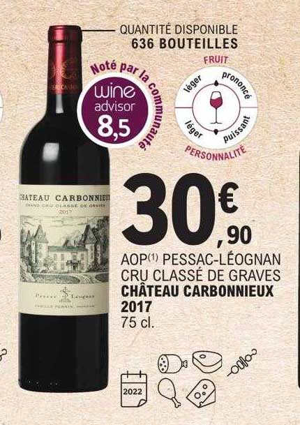 aop pessac-léognan cru classé de graves château carbonnieux 2017