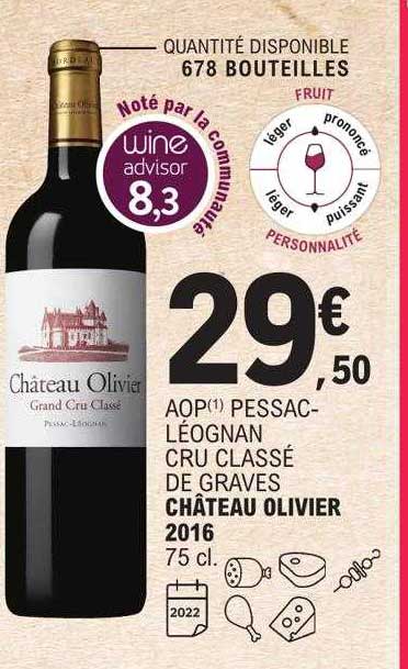 aop pessac-léognan cru classé de graves château olivier 2016