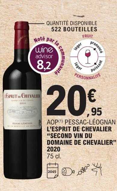 aop pessac-léognan l'esprit de chevalier "second vin du domaine de chevalier" 2020