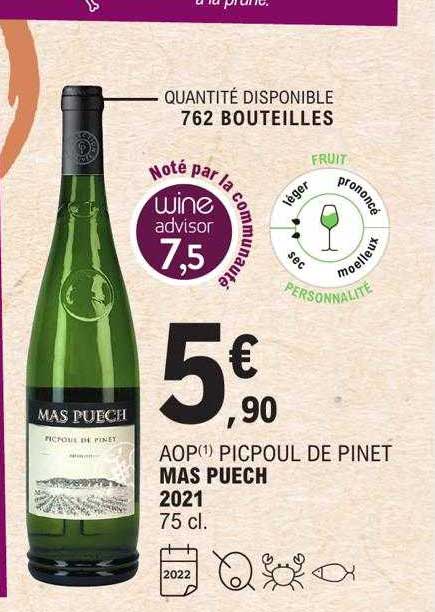 aop picpoul de pinet mas puech 2021