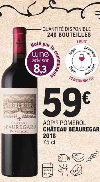 Aop Pomerol Château Beauregar 2018