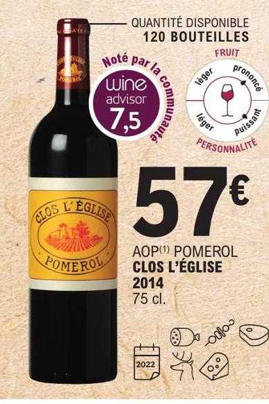 aop pomerol clos l'église 2014