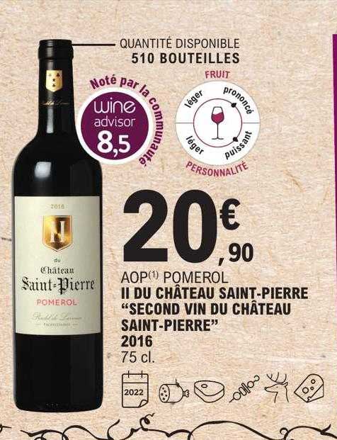 aop pomerol II du château saint-pierre "second vin du château saint-pierre" 2016