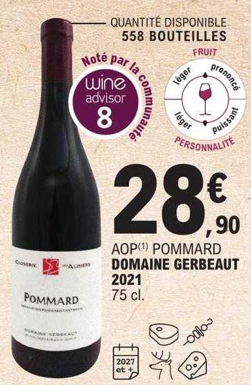 Aop Pommard Domaine Gerbeaut 2021