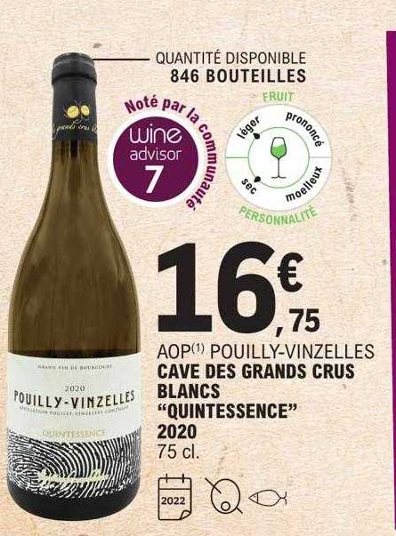 aop pouilly-vinzelles cave des grands crus blancs "quintessence" 2020