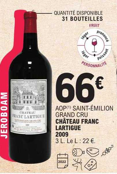 aop saint-émilion grand cru château franc lartigue 2009