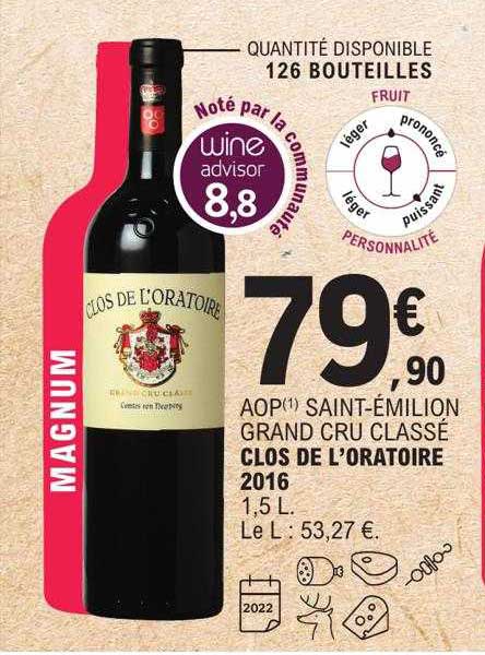 aop saint-émilion grand cru classé clos de l'oratoire 2016