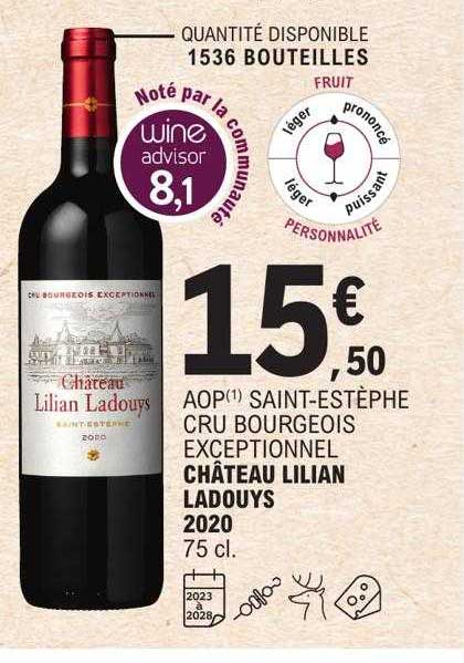 aop saint-estèphe cru bourgeois exceptionnel château lilian ladouys 2020