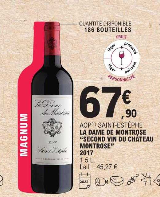 aop saint-estèphe la dame de montrose "second vin du château montrose" 2017