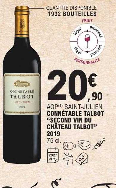 aop saint-julien connétable talbot "second vin du château talbot" 2019