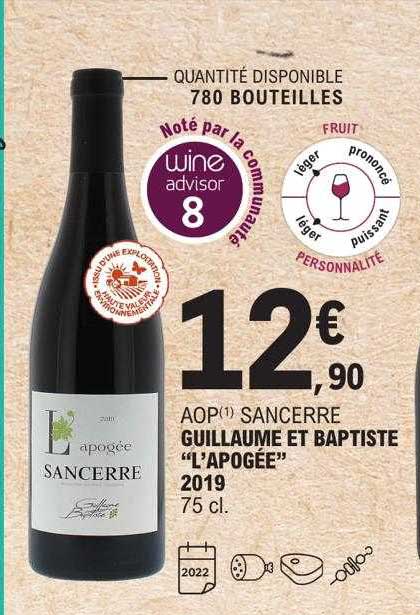 aop sancerre guillaume et baptiste "l'apogée" 2019