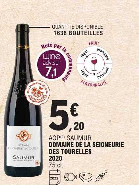 aop saumur domaine de la seigneurie des tourelles 2020