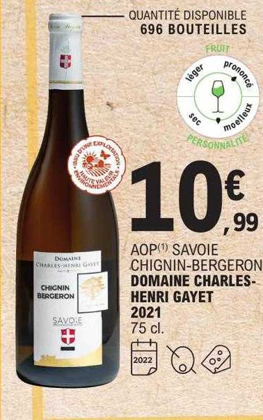 Aop Savoie Chignin-bergeron Domaine Charles-henri Gayet 2021