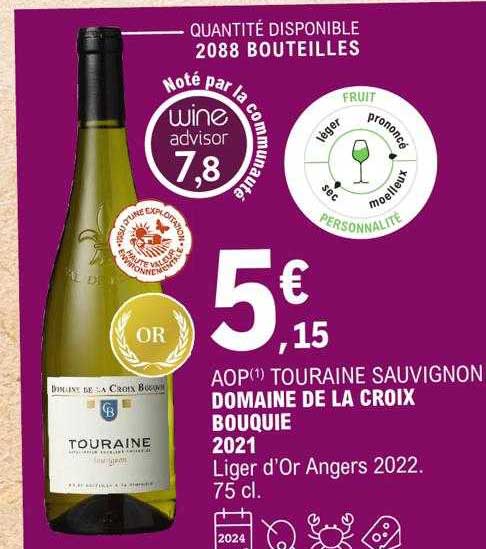 aop touraine sauvignon domaine de la croix bouquie 2021