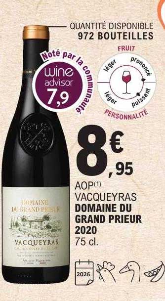 aop vacqueyras domaine du grand prieur 2020