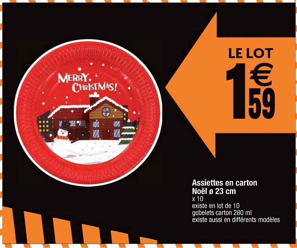 Assiettes En Carton Noël ø 23 Cm