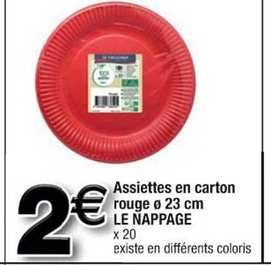 Assiettes En Carton Rouge ø 23 Cm Le Nappage