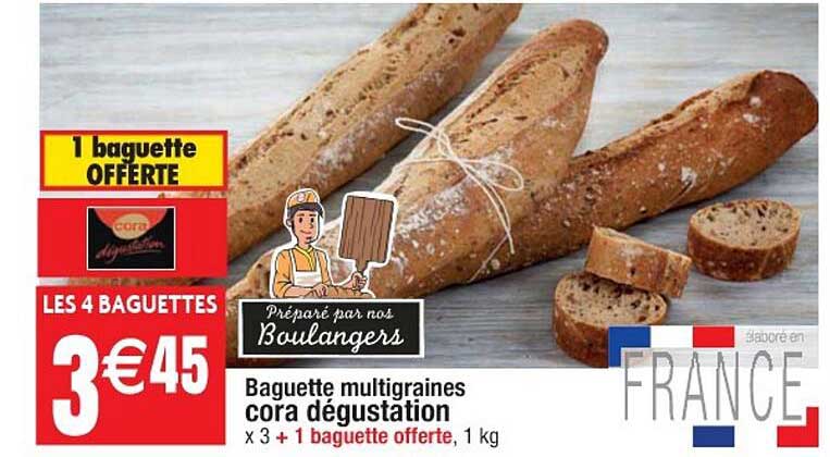 Baguette Multigraines Cora Dégustation
