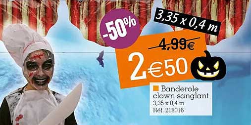 banderole clown sanglant