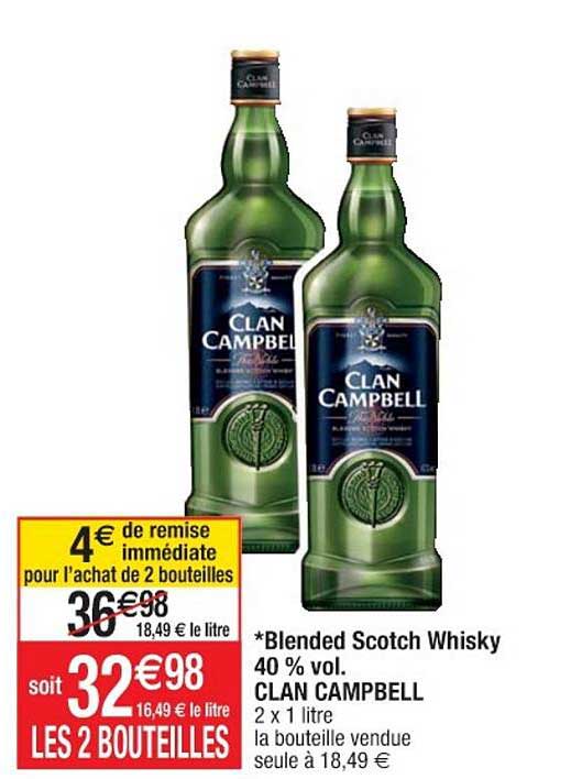 blended scotch whisky 40% vol. clan campbell