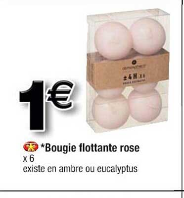 bougie flottante rose