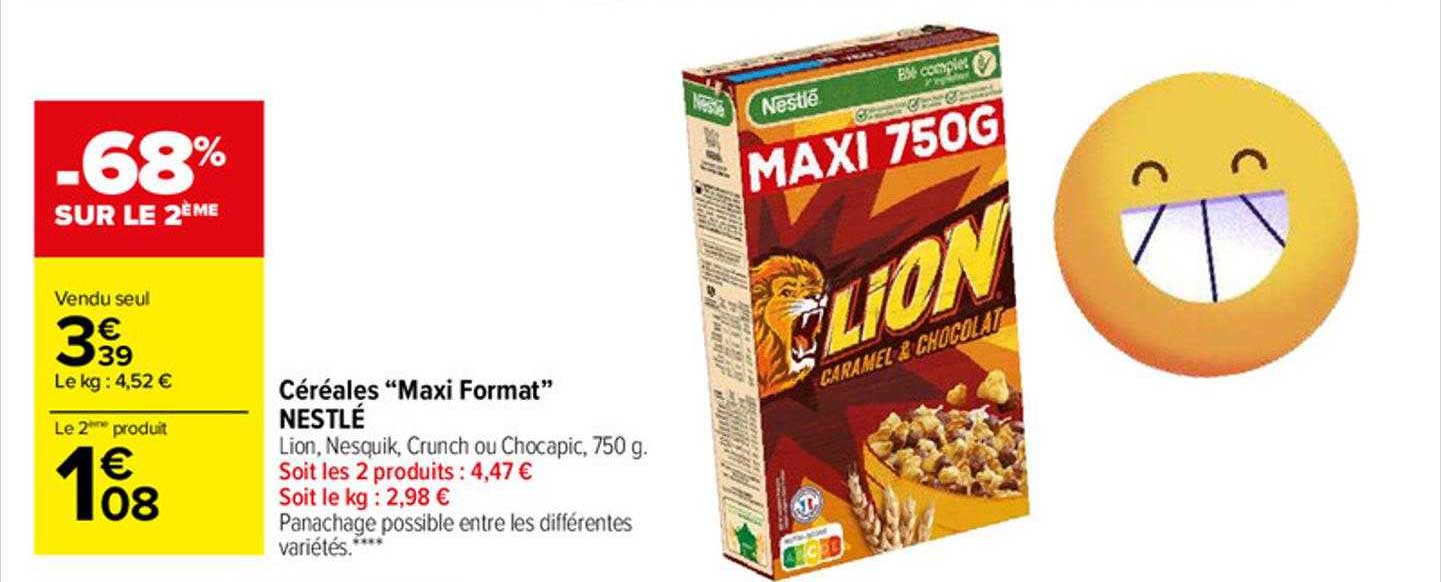 céréales "maxi format" nestlé