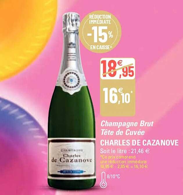Champagne Brut Tête De Cuvée Charles De Cazanove
