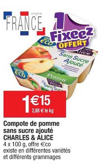 compote de pomme sans sucre ajouté charles & alice