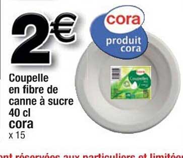coupelle en fibre de canne à sucre 40cl cora