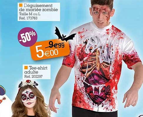 déguisement de mariée zombie, tee-shirt adulte