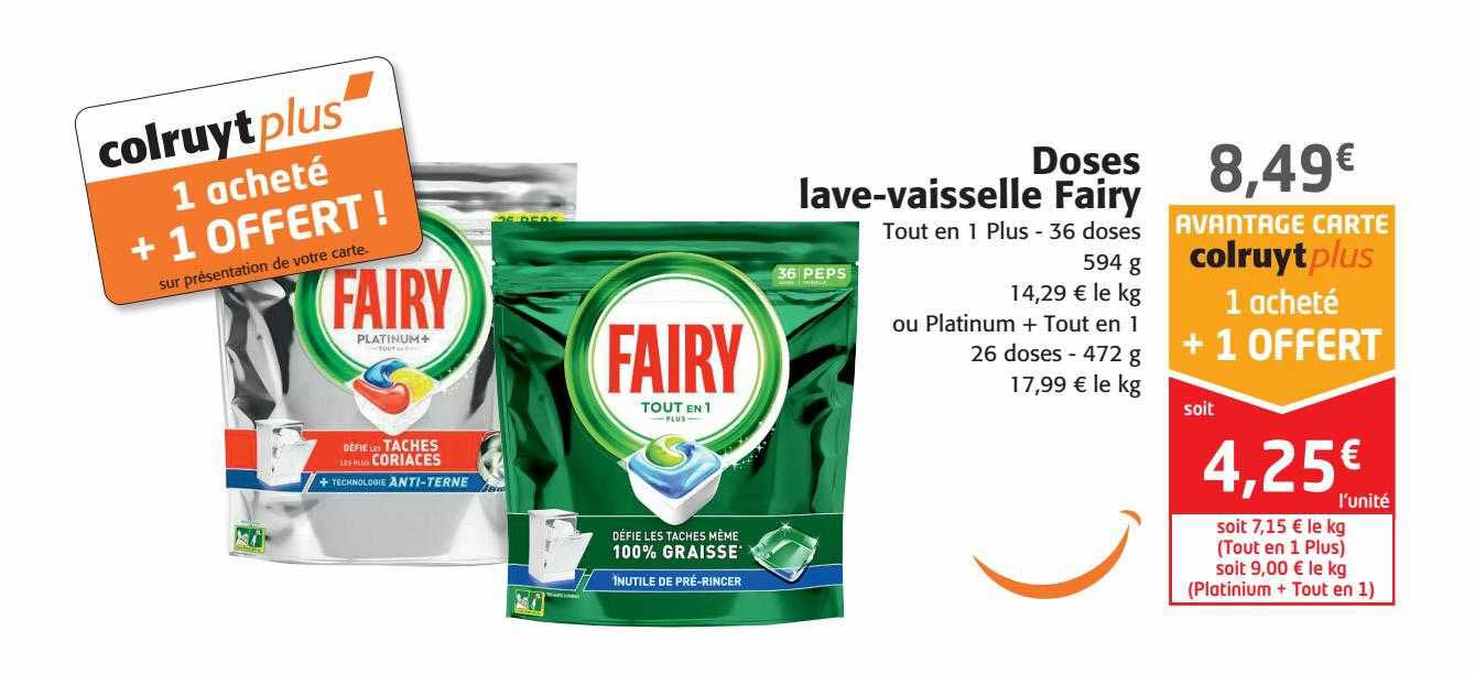 doses lave-vaisselle fairy