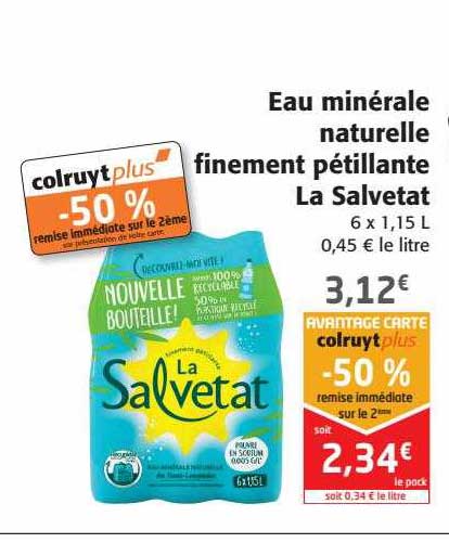 eau minérale naturelle finement pétillante la salvetat