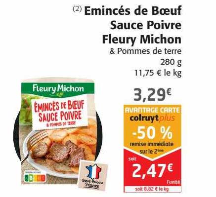 émincés de boeuf sauce poivre fleury michon