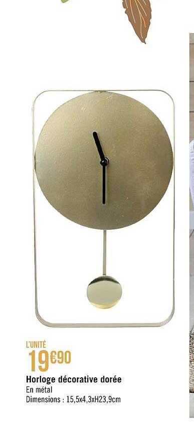 horloge décorative dorée
