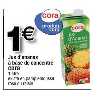 jus d'ananas à base de concentré cora