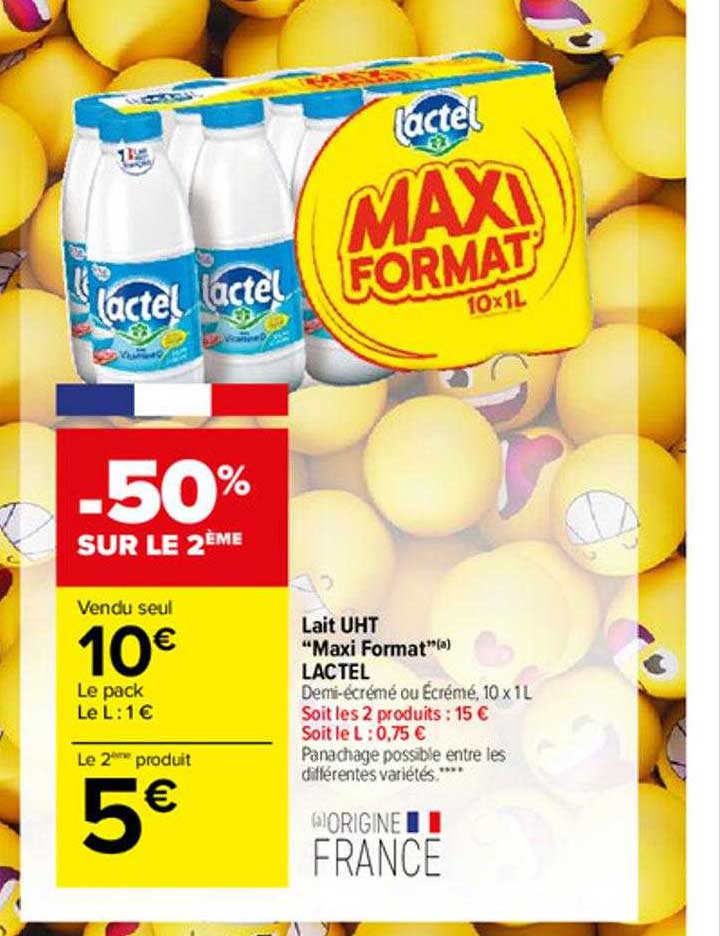 lait uht "maxi format" lactel