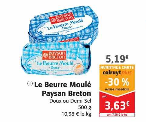 le beurre moulé paysan breton
