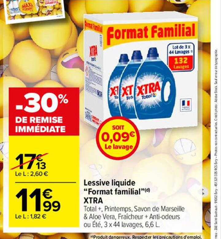 lessive liquide "format familial" xtra