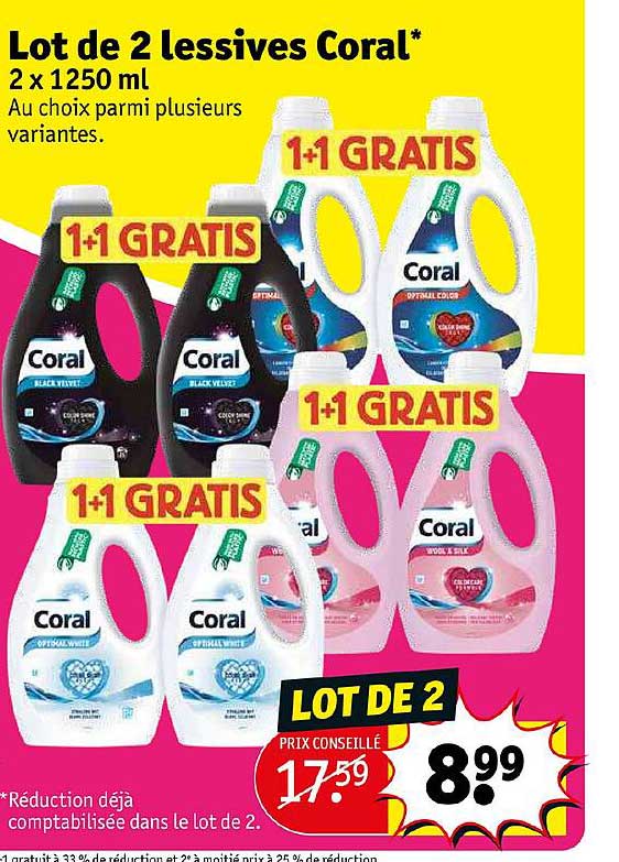 Lot De 2 Lessives Coral
