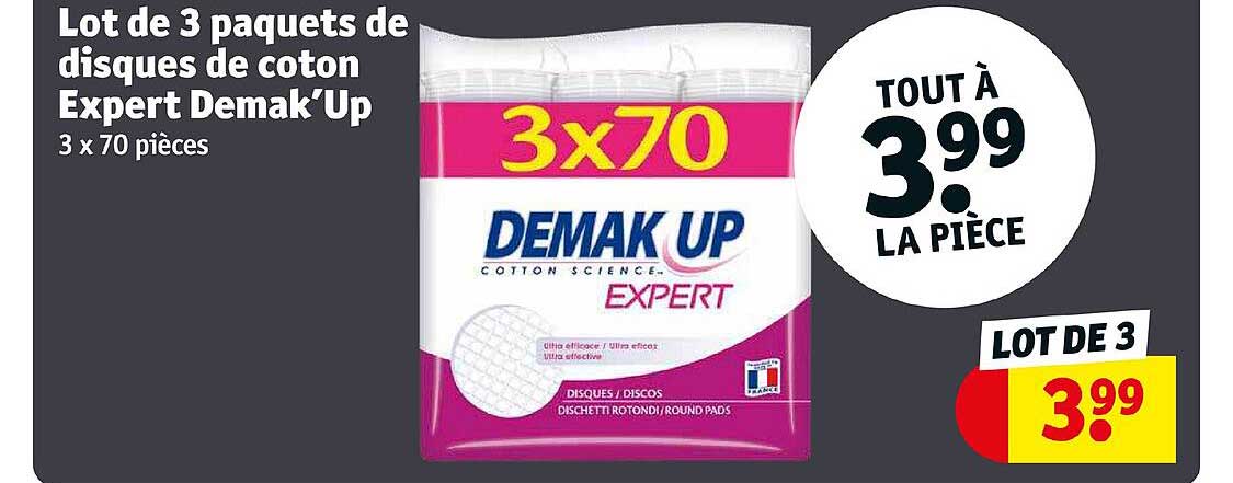lot de 3 paquets de disques de coton expert demak'up