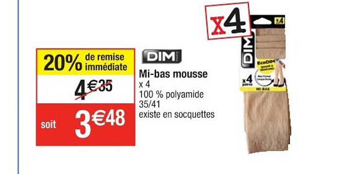 mi-bas mousse dim paris