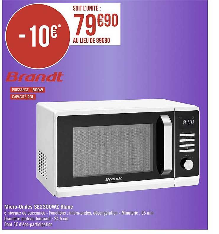 micro-ondes se2300wz blanc brandt
